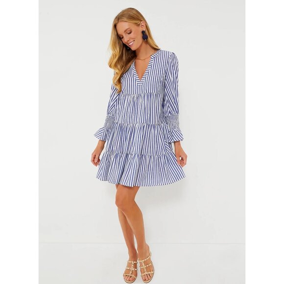 Tuckernuck Dresses & Skirts - Tuckernuck Pomander Place Blue White Stripe Cotton Poplin Kenzo Dress Small